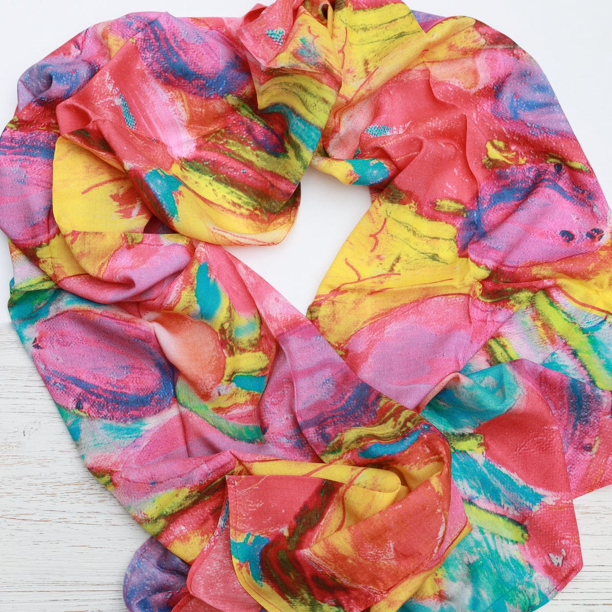 SCRF Vibrant Tulip Garden Cotton Scarf