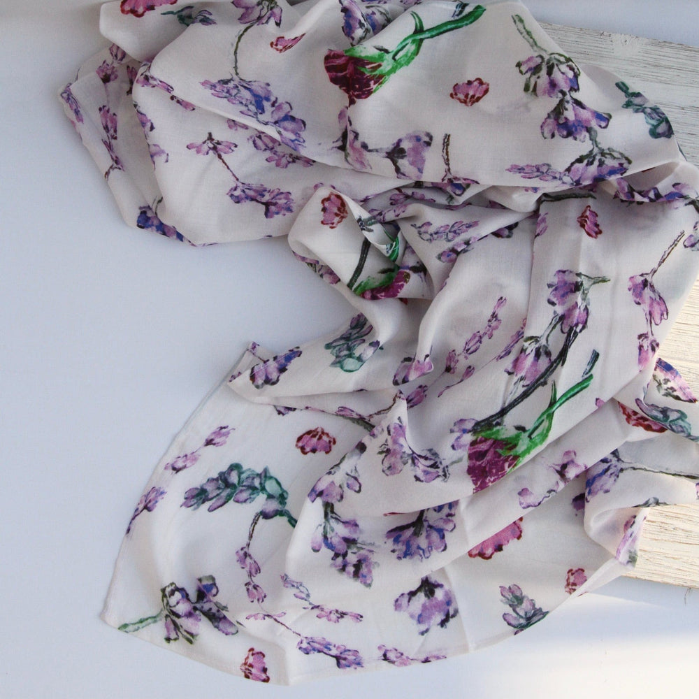 SCRF Watercolor Lavender Cotton Scarf