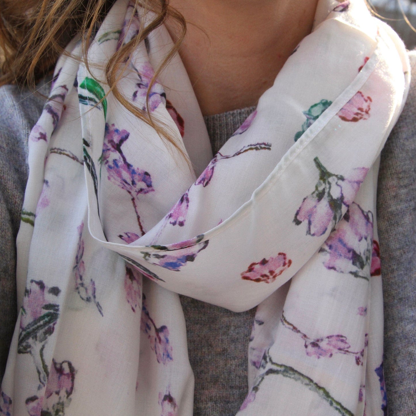 SCRF Watercolor Lavender Cotton Scarf