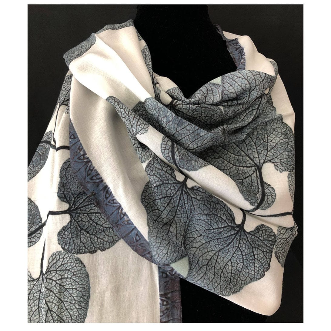 SCRF White Love (Forget Me Not) Cotton Scarf