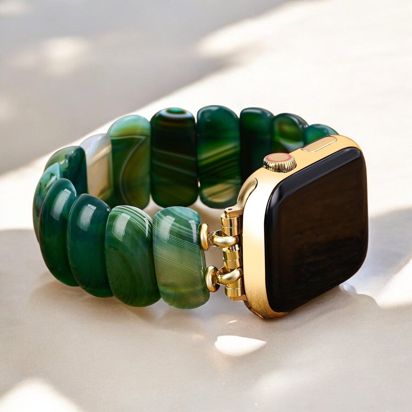 WAT Emeral Grove Agate Stretch  Apple Watch Strap