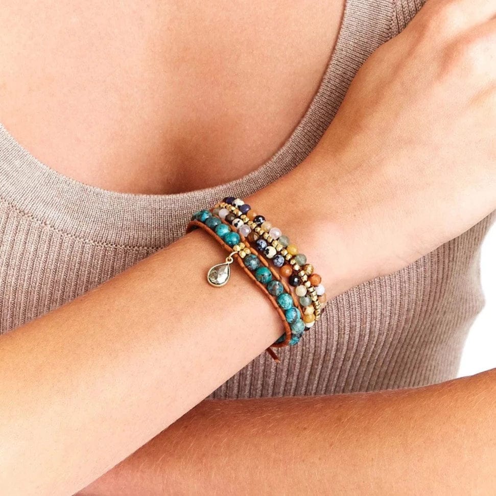 
                      
                        WRP-GPL Multi and Gold Nugget Single Wrap Bracelet
                      
                    