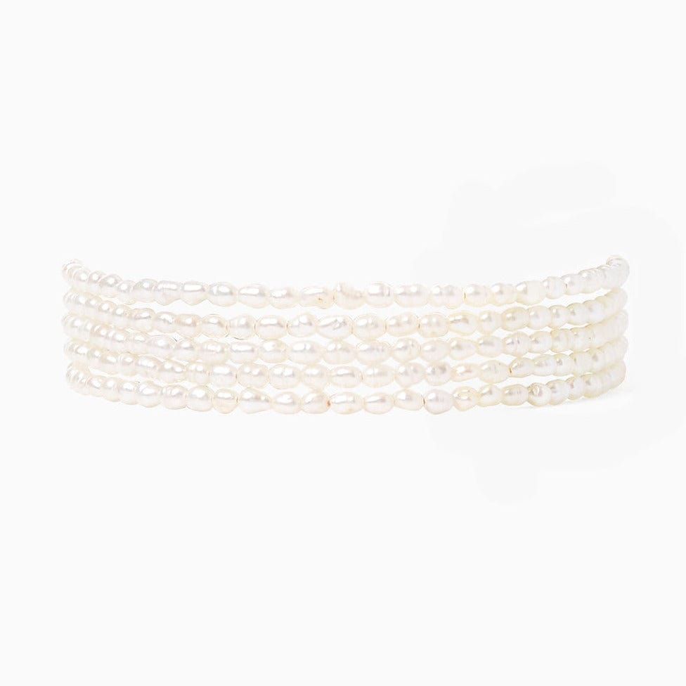 WRP-GPL White Rice Pearl Naked Wrap Bracelet