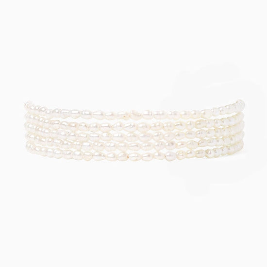 WRP-GPL White Rice Pearl Naked Wrap Bracelet