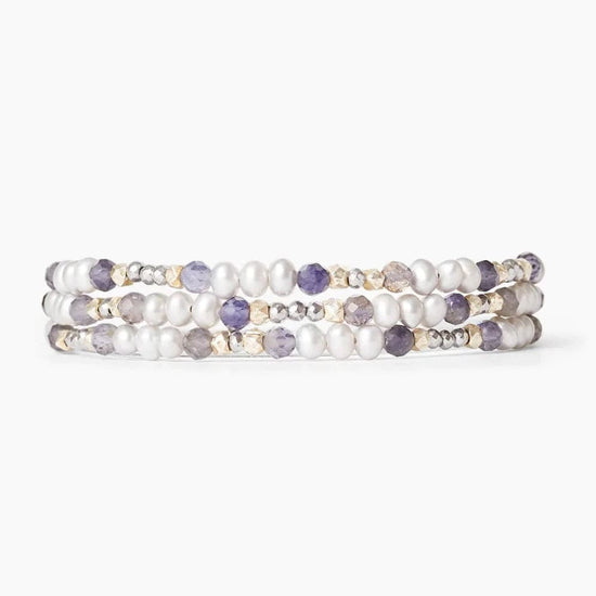 WRP Grey Mix and Pearl Step Naked Wrap Bracelet