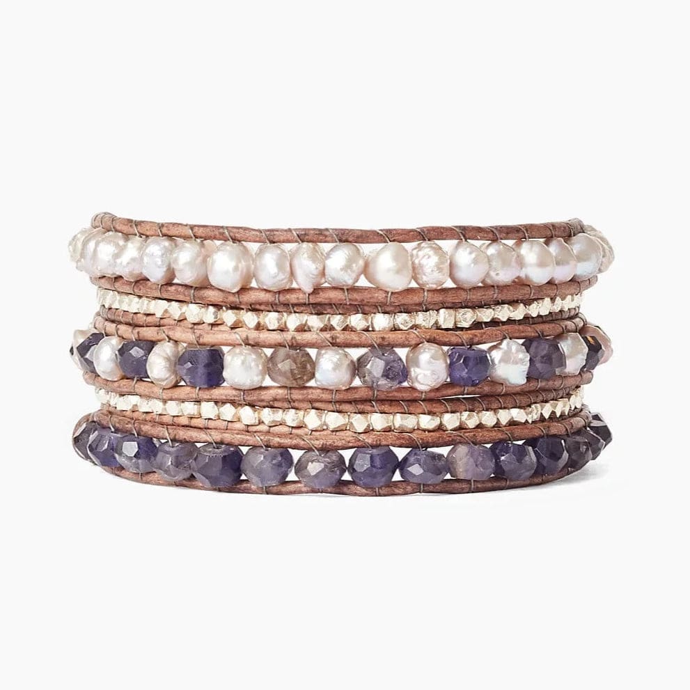 Load image into Gallery viewer, WRP Grey Mix and Pearl Three Wrap Bracelet

