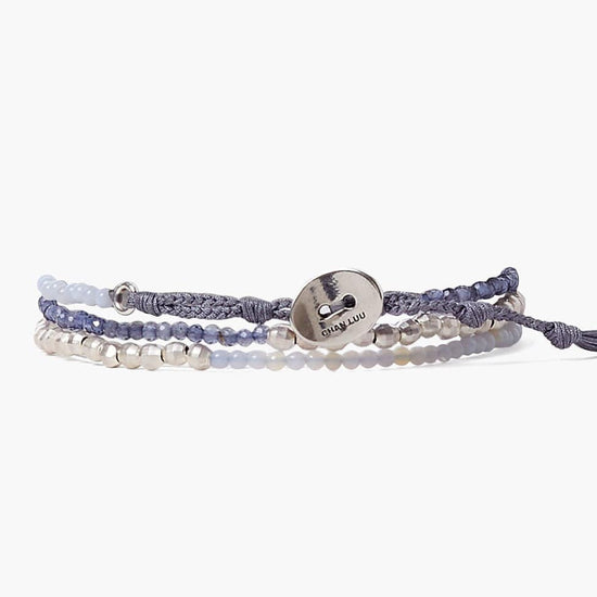 Load image into Gallery viewer, WRP Iolite Silver Wave Naked Wrap Bracelet

