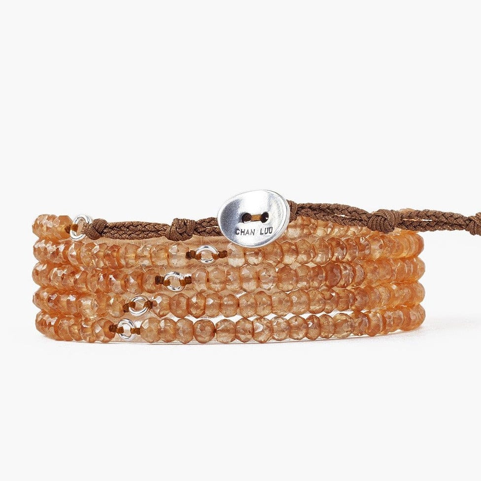 WRP Mystic Citrine "Naked" Wrap Bracelet  & Silver Button Close