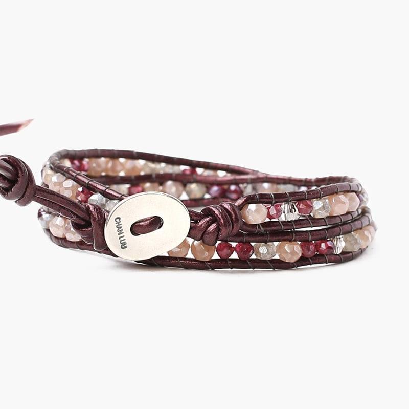 WRP Sterling Silver 12" Double Wrap - Garnet Mix