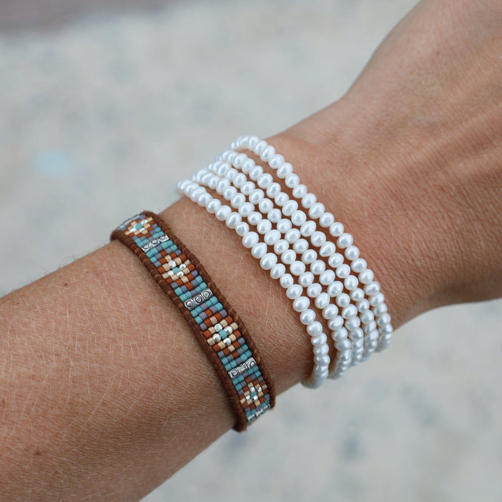 WRP White Pearl Naked Wrap Bracelet