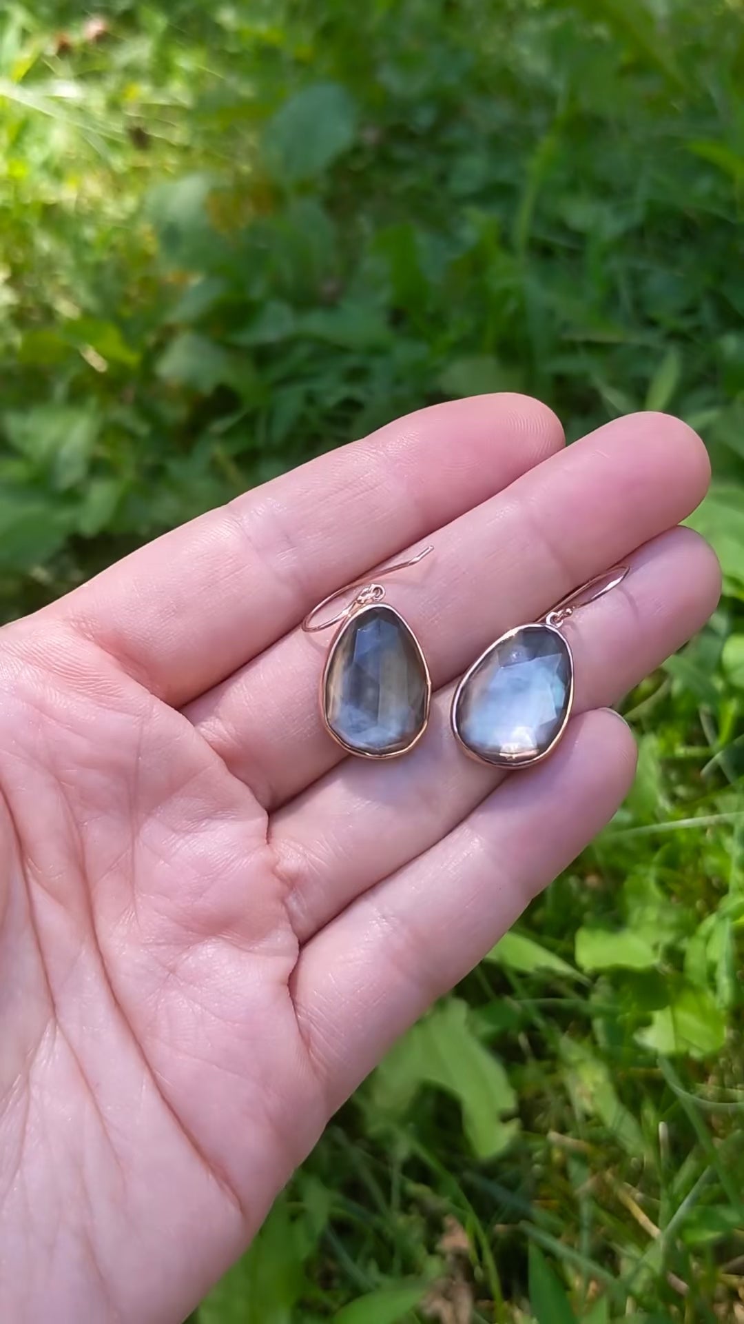 Jamie Joseph Rose Cut Rock Crystal Over Black Mother of Pearl Earrings