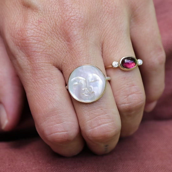 Load and play video in Gallery viewer, Cosmos Ring - Pink Tourmaline &amp;amp; White Diamond
